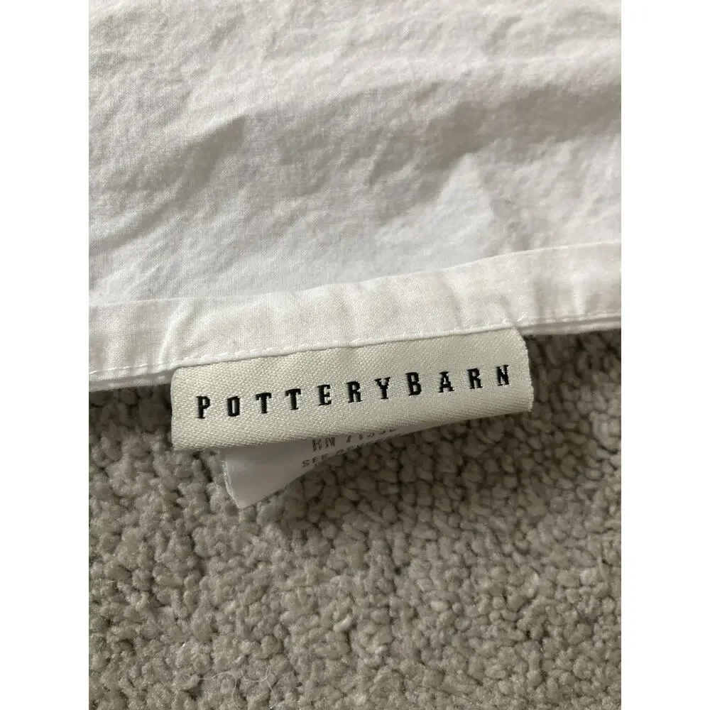 Pottery Barn PB Queen Bed Skirt 'Lemon Plaid' Pink Green Yellow Spring Cottage
